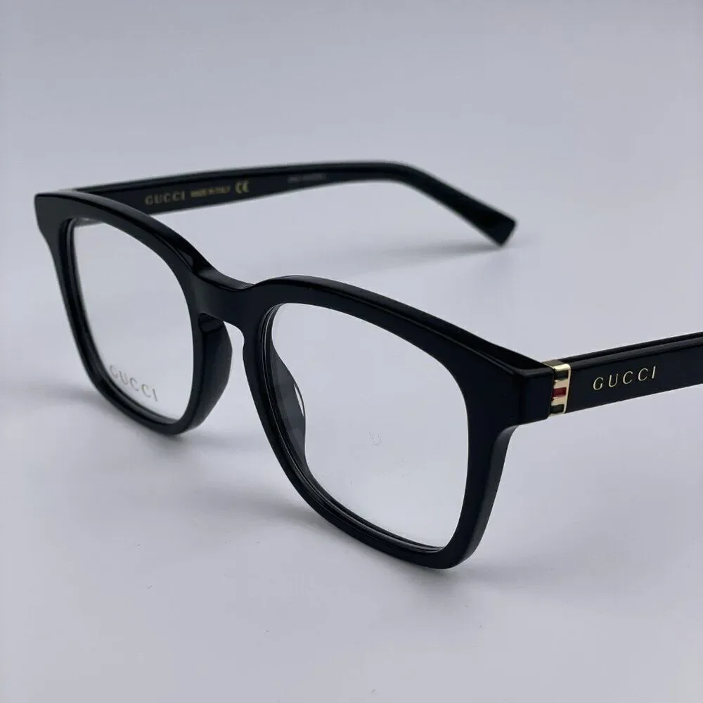 SALE! NEW GUCCI WEB GG0457O 005 Black Gold Square Women Eyeglasses